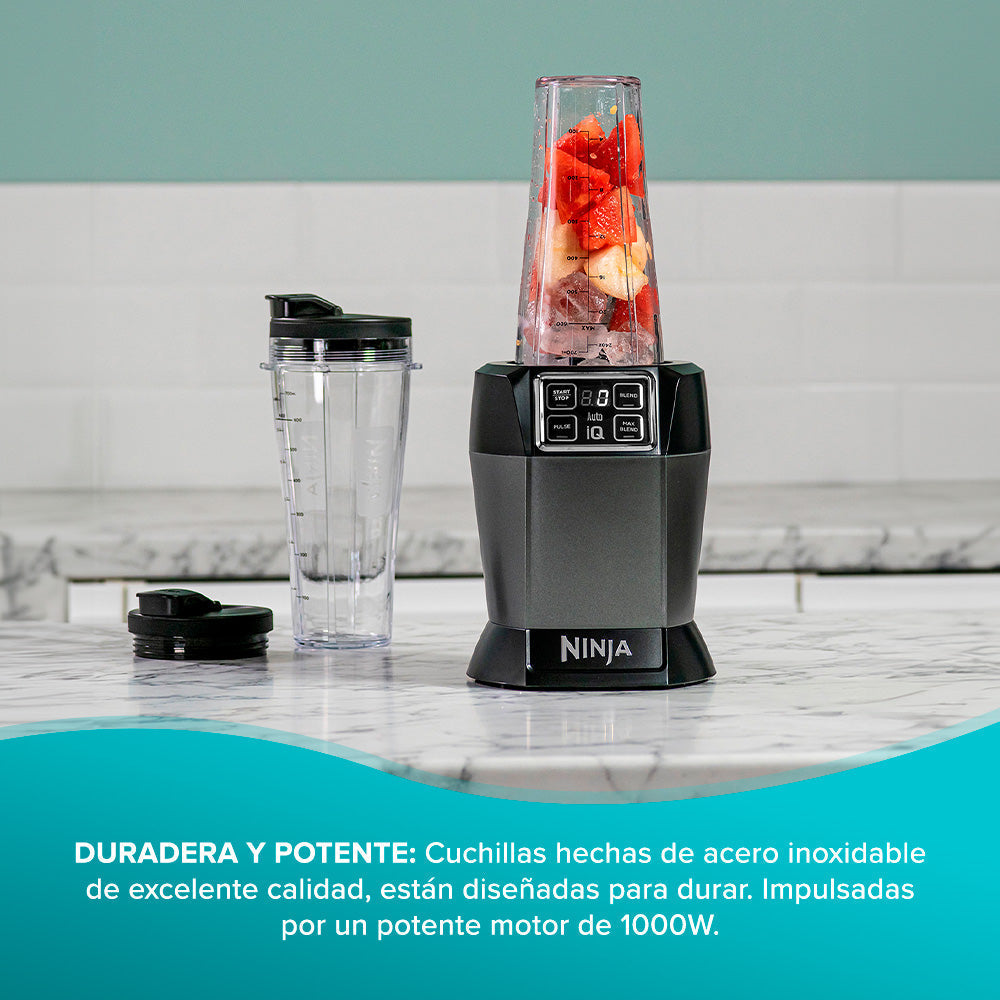 Licuadora Individual Ninja con Auto-iQ® 1000 W, duradera, potente, cuchillas de acero inoxidable, diseñadas para durar, potente motor de 1000w