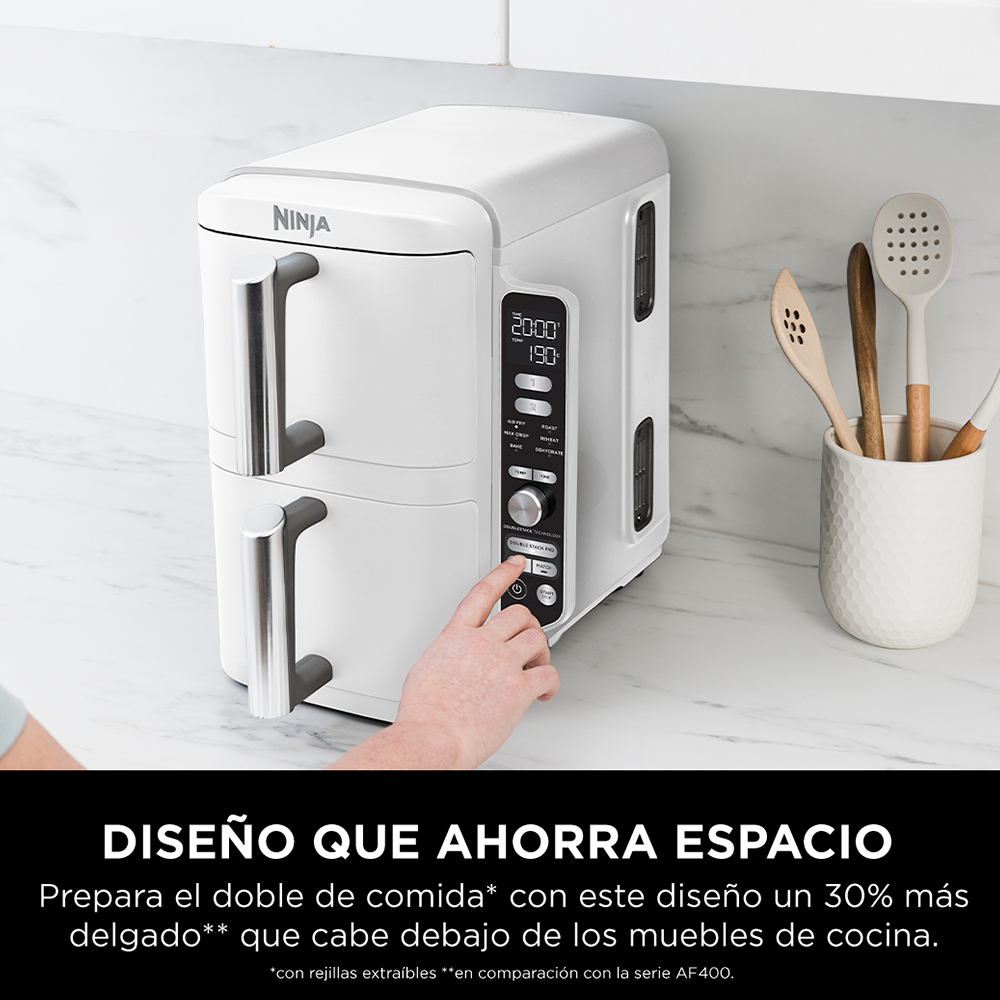 Freidora de Aire Vertical Double Stack XL 9.5L Blanca Ninja