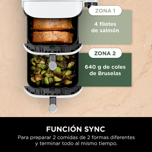 Freidora de Aire Vertical Double Stack XL 9.5L Blanca Ninja