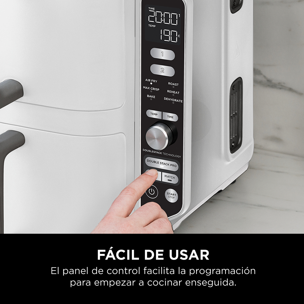 Freidora de Aire Vertical Double Stack XL 9.5L Blanca Ninja