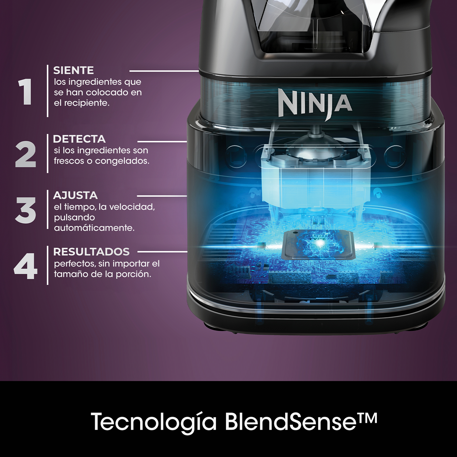 Licuadora y Procesadora 3 en 1 Detect Power Pro Blendsense Ninja