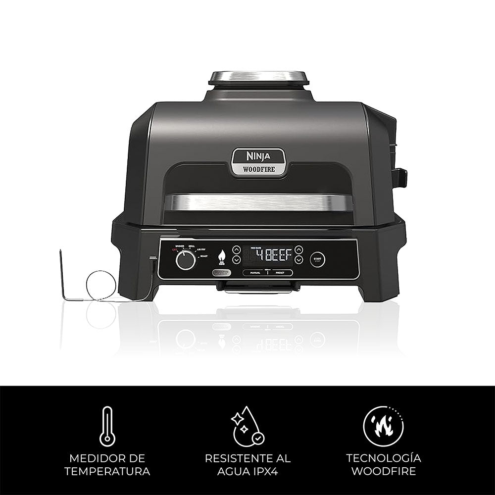 Parrilla eléctrica con Ahumador Ninja Woodfire Pro XL