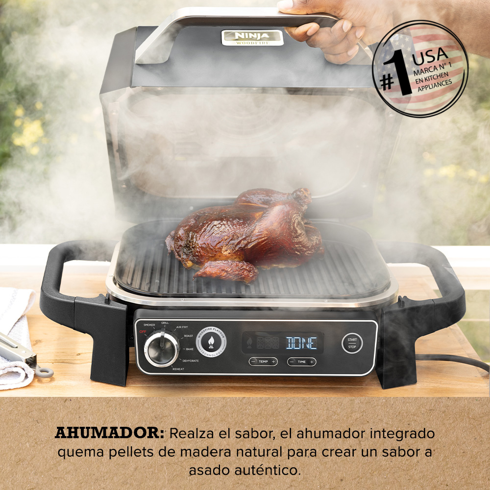Parrilla eléctrica con Ahumador Ninja Woodfire