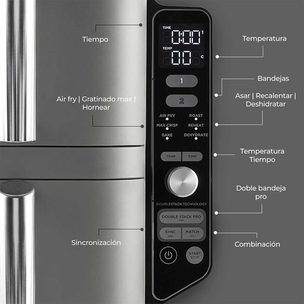 Freidora de Aire Vertical Double Stack XL 9.5L Ninja