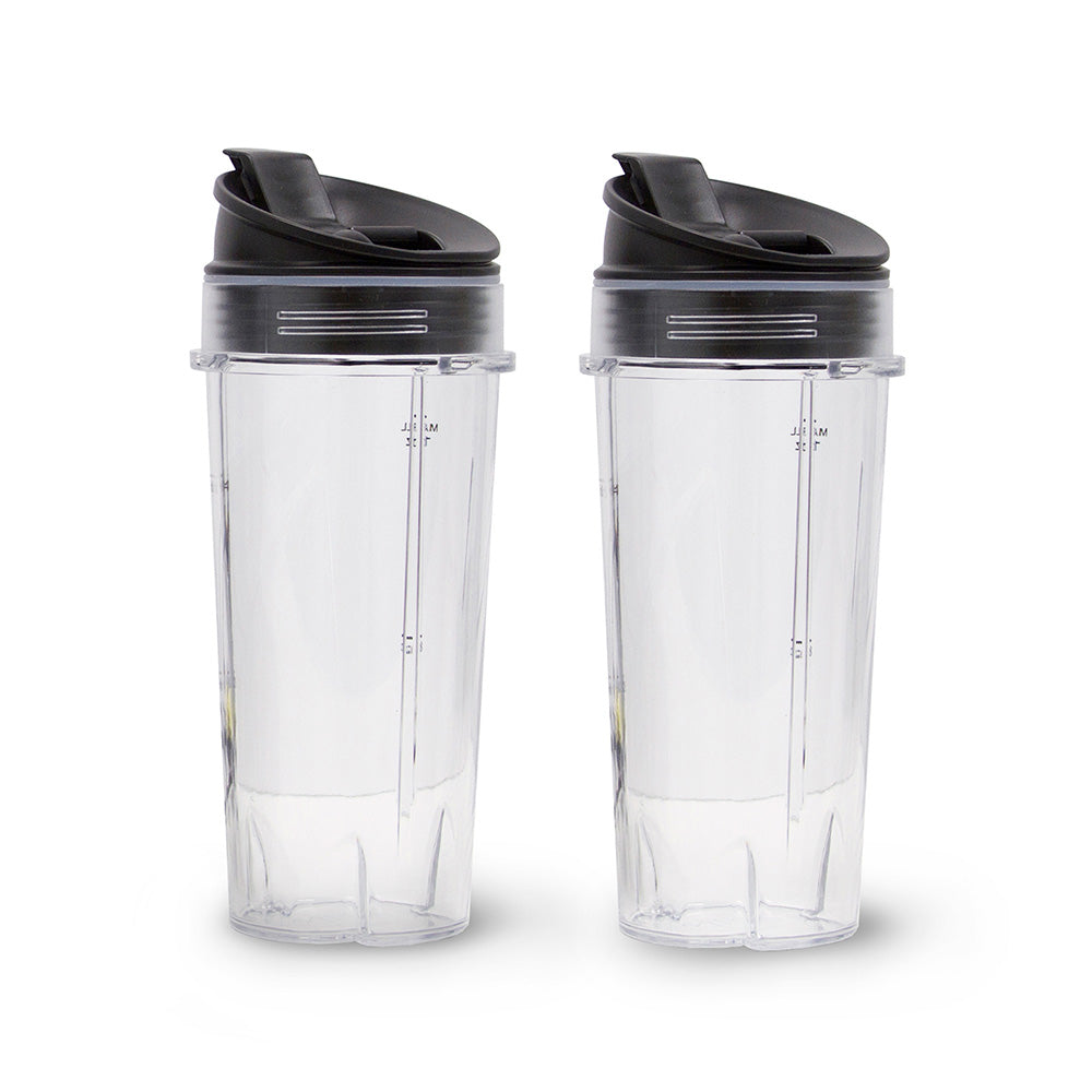 Pack de 2 vasos de 470 ml con tapas herméticas con boquilla Ninja