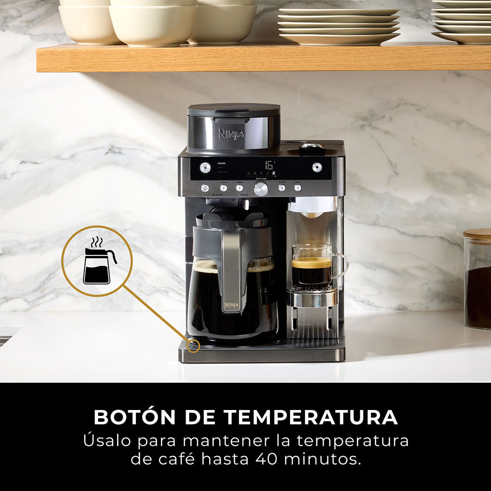 Cafetera 2 en 1 Prestige DualBrew con Espumador Integrado Ninja