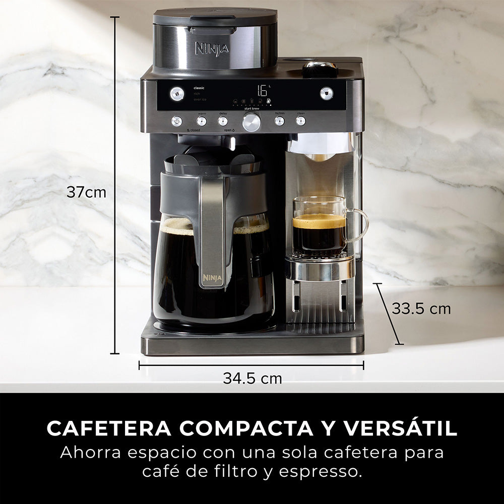 Cafetera 2 en 1 Prestige DualBrew con Espumador Integrado Ninja
