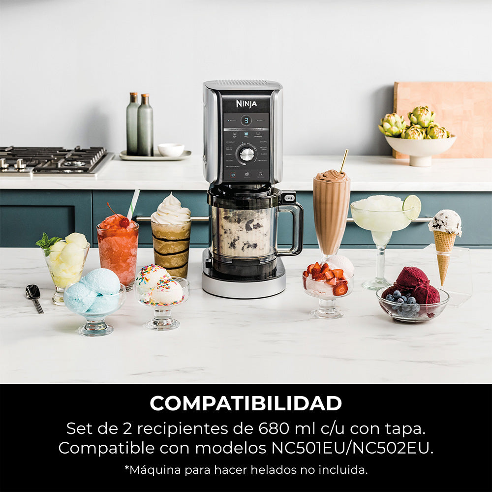 2 Recipientes libres de BPA con tapa CREAMi Deluxe Ninja