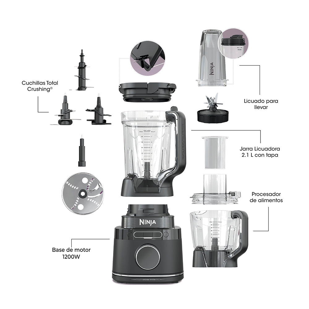 Licuadora y Procesadora 3 en 1 Detect Power Pro Blendsense Ninja