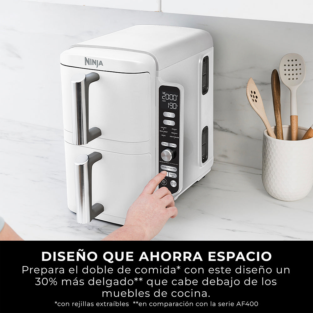 Freidora de Aire Vertical Double Stack XL 9.5L Blanca Ninja