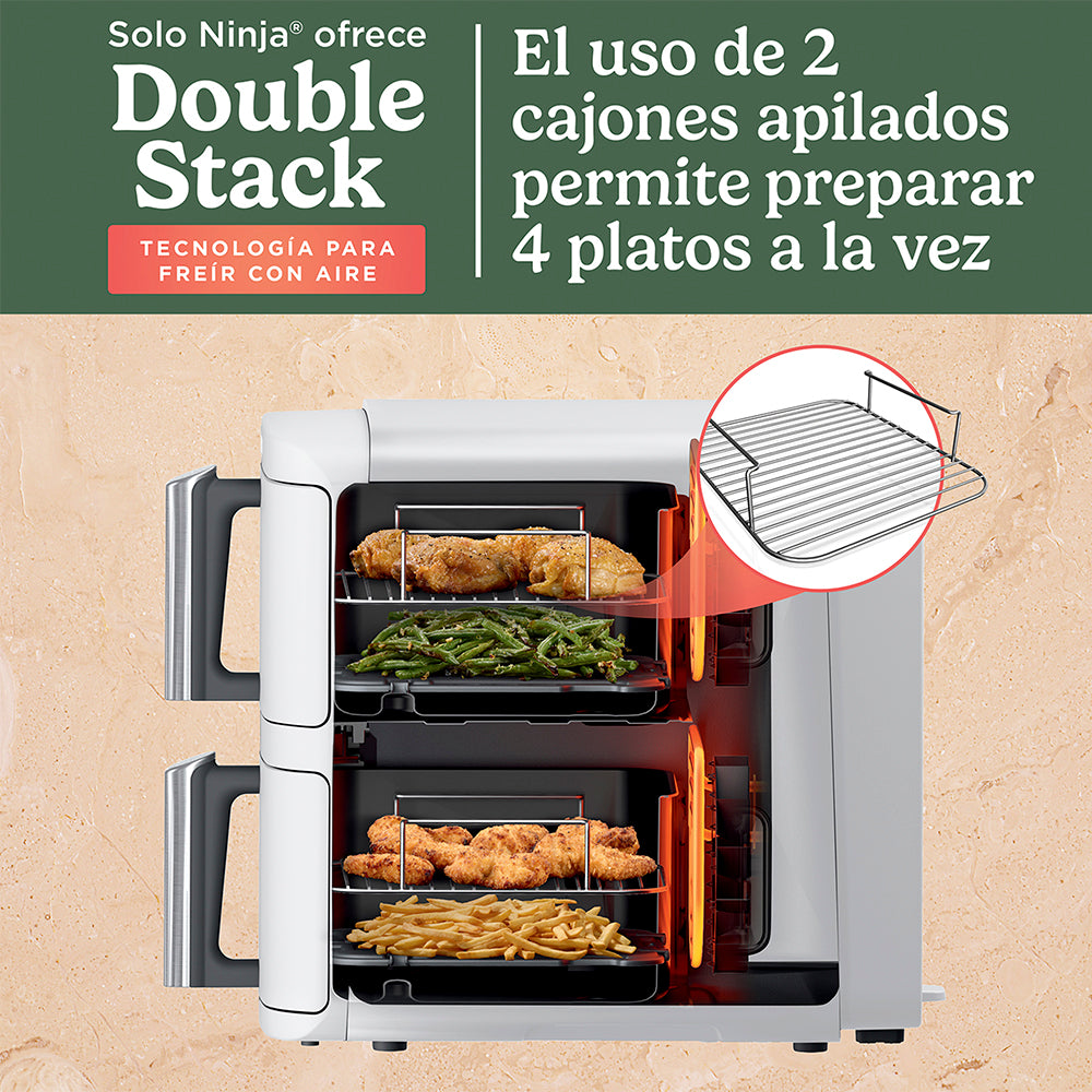 Freidora de Aire Vertical Double Stack XL 9.5L Blanca Ninja