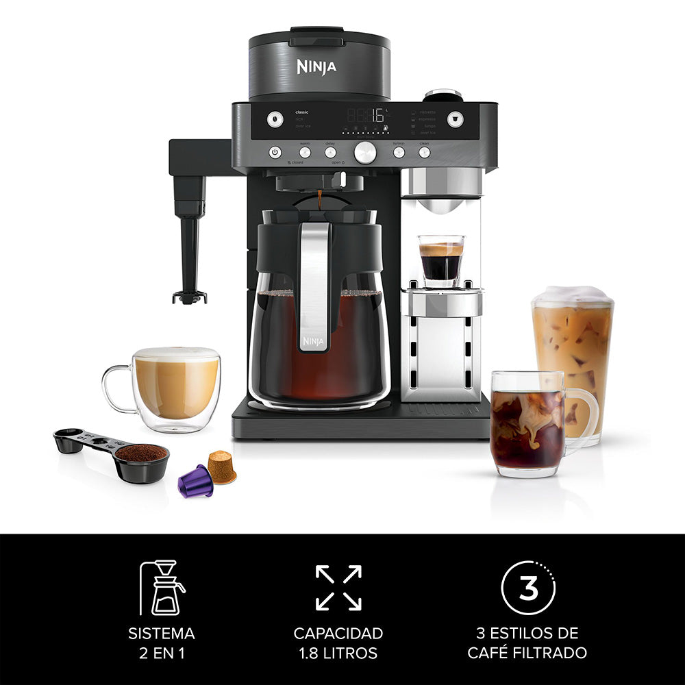 Cafetera 2 en 1 Prestige DualBrew con Espumador Integrado Ninja