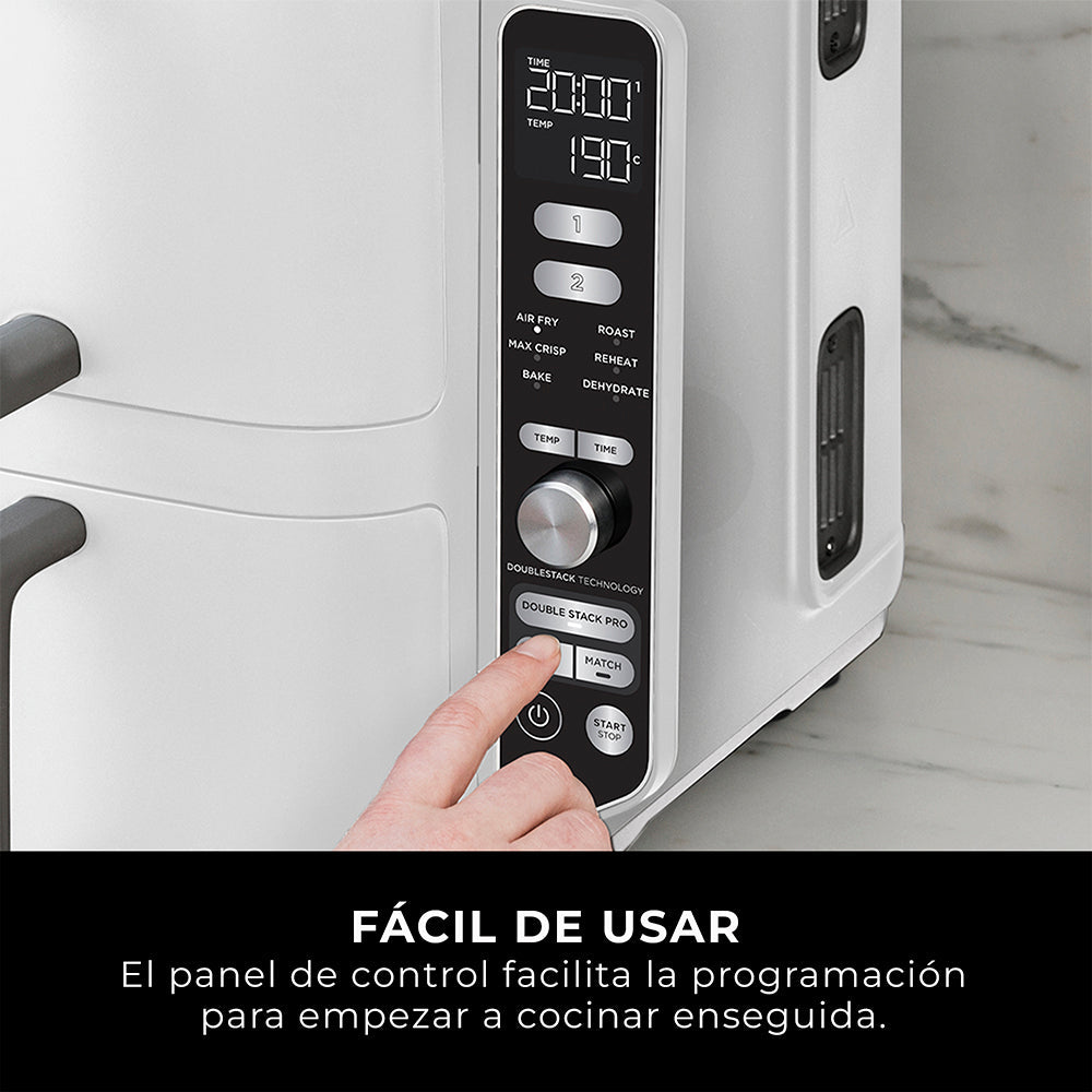 Freidora de Aire Vertical Double Stack XL 9.5L Blanca Ninja
