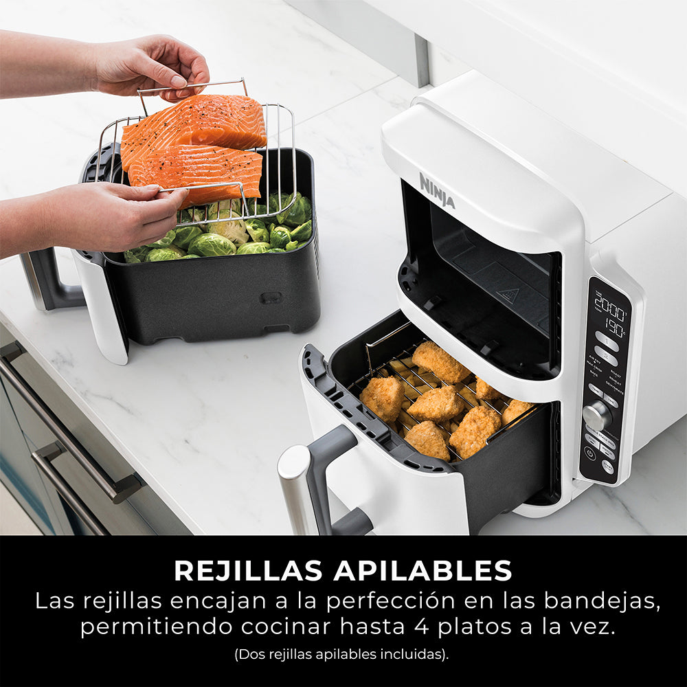 Freidora de Aire Vertical Double Stack XL 9.5L Blanca Ninja