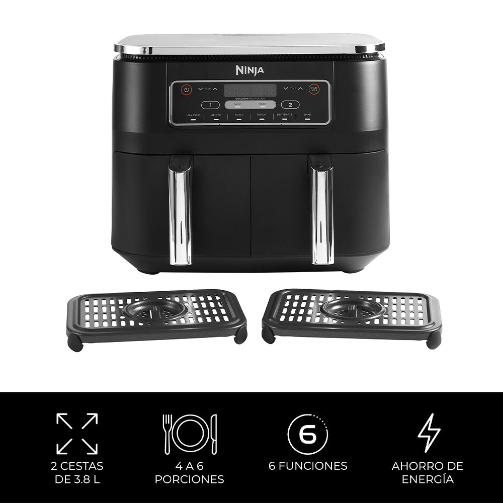 Freidora de Aire doble Ninja 6 en 1 de 7.6L