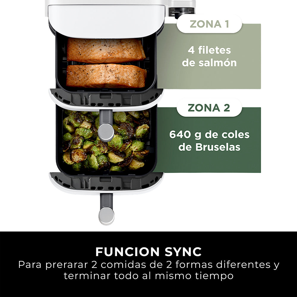 Freidora de Aire Vertical Double Stack XL 9.5L Blanca Ninja