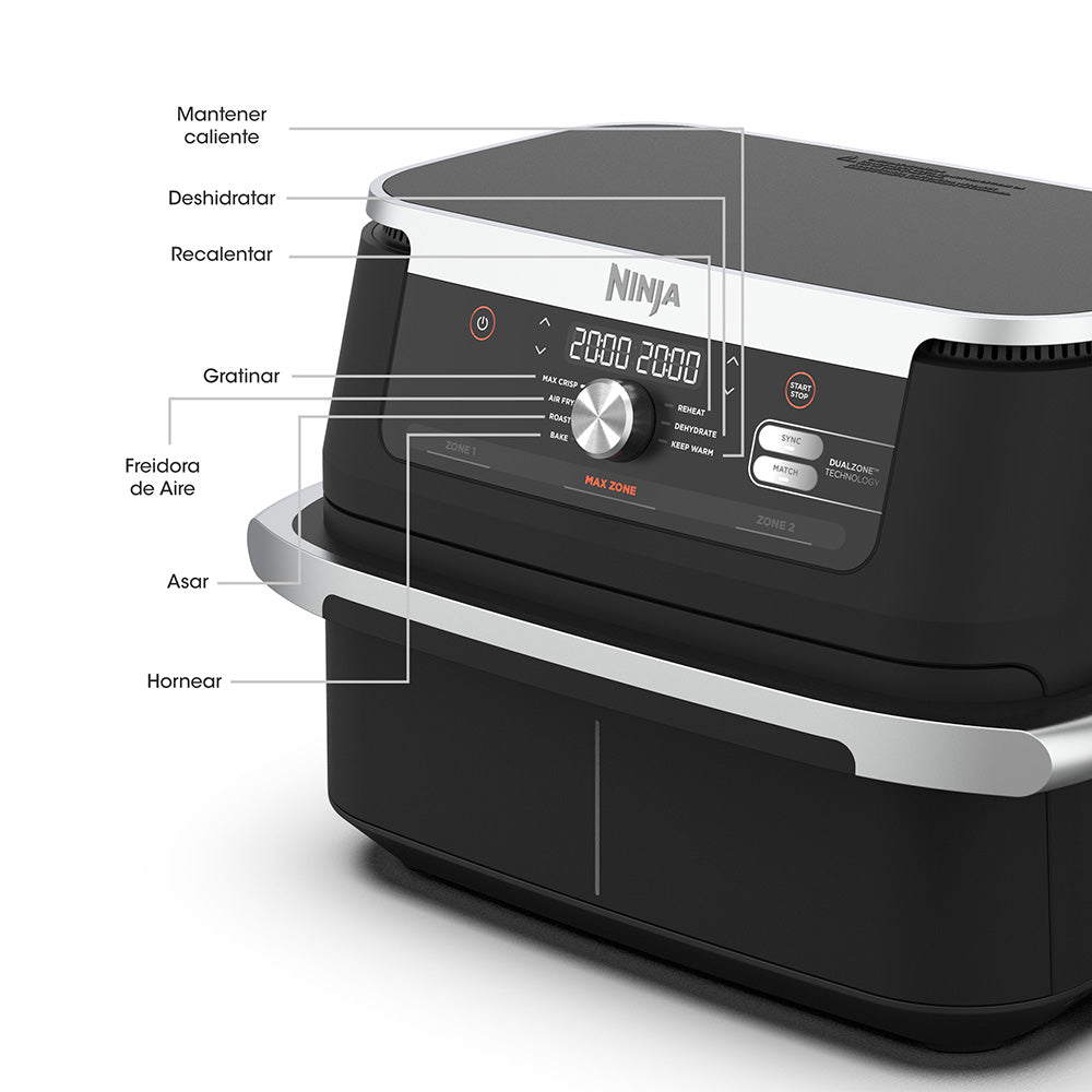 Freidora de Aire XL Foodi de Doble Zona 10.4L Ninja